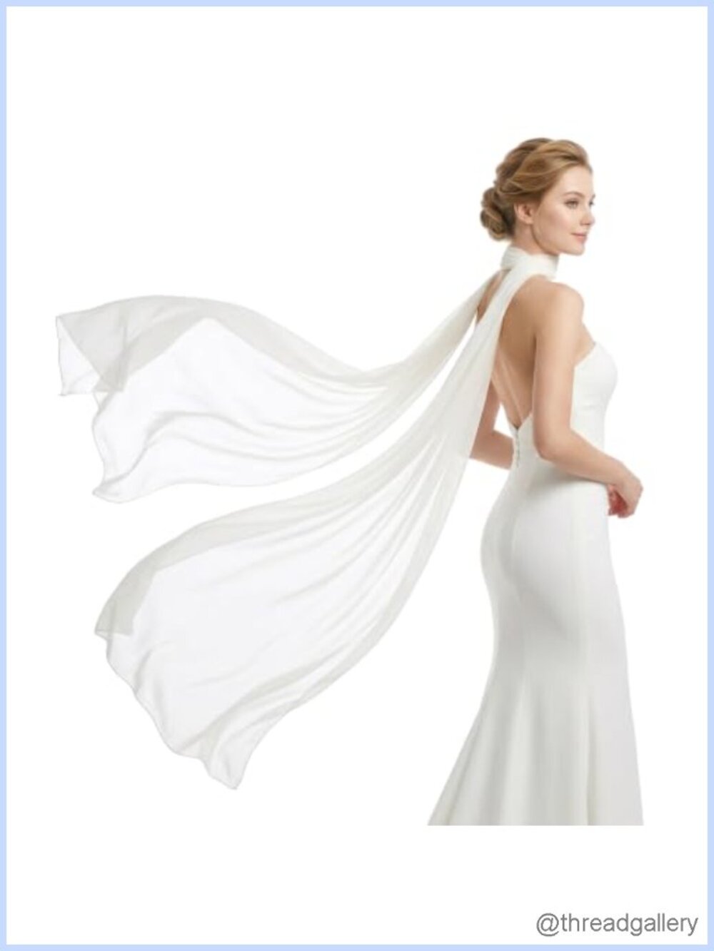 Chiffon Bridal Neck Scarf Long Wedding Wrap Evening Shawl